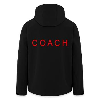 Coach - Men’s Recycled Softshell Jacket by Stanley/Stella - black - Back - AI Model Male 185 light (185cm)