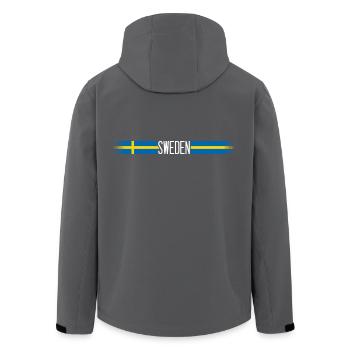 Suède Drapeau / bannière 004 dessins ronds - Veste softshell homme en polyester recyclé Stanley/Stella - noir - Dos - AI Model Male 185 light (185cm)
