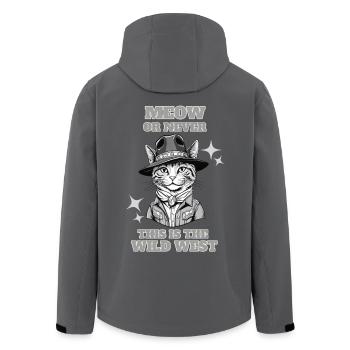 Miaou ou jamais, c’est le Far West - Veste softshell homme en polyester recyclé Stanley/Stella - charbon - Dos - AI Model Male 185 light (185cm)