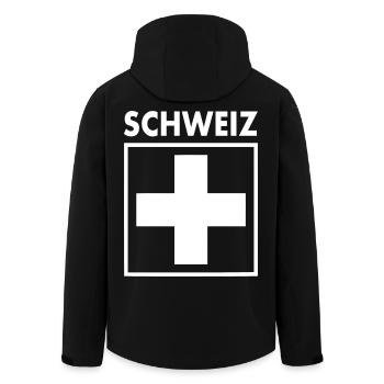 Schweiz - Recycelte Männer Softshell-Jacke von Stanley/Stella - Schwarz - Hinten - AI Model Male 185 light (185cm)