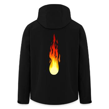 Comet Flame Fire Inferno Flame Fiery - Men’s Recycled Softshell Jacket by Stanley/Stella - black - Back - AI Model Male 185 light (185cm)