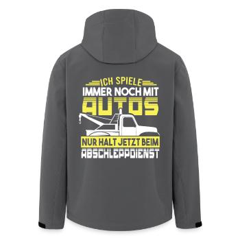Abschleppdienst Ich spiele immer noch mit Autos - Recycelte Männer Softshell-Jacke von Stanley/Stella - Anthrazit - Hinten - AI Model Male 185 light (185cm)