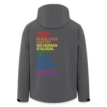La science est un vrai Black Lives Matter LGBT Pride BLM - Veste softshell homme en polyester recyclé Stanley/Stella - noir - Dos - AI Model Male 185 light (185cm)