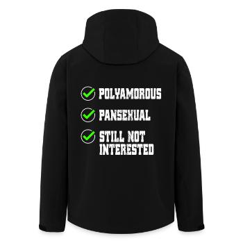 Liste de contrôle pansexuelle polyamoureuse polyamour LGBTQ - Veste softshell homme en polyester recyclé Stanley/Stella - noir - Dos - AI Model Male 185 light (185cm)