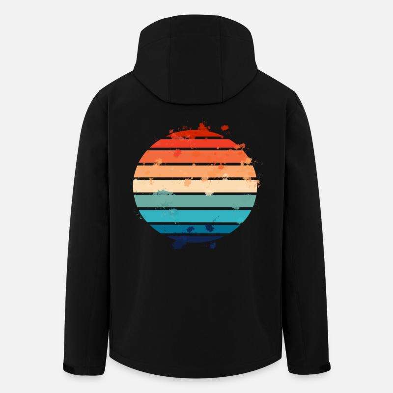 Splatter Retro Sunset - Men’s Recycled Softshell Jacket by Stanley/Stella - black