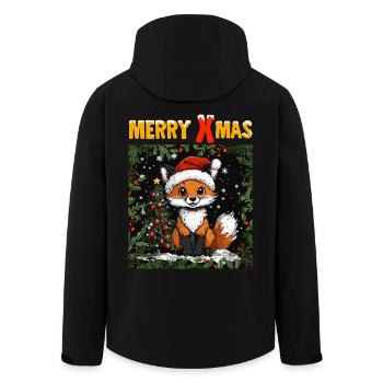 Fox Christmas Merry Xmas Christmas Outfit Sweet - Men’s Recycled Softshell Jacket by Stanley/Stella - black - Back - AI Model Male 185 light (185cm)