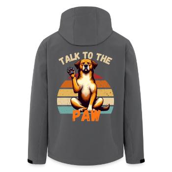 Chien Kangal Rétro Patte Chien Propriétaire Dresseur de Chien - Veste softshell homme en polyester recyclé Stanley/Stella - charbon - Dos - AI Model Male 185 light (185cm)