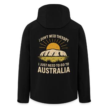 Ich brauch keine Therapie, nur Australien - Recycelte Männer Softshell-Jacke von Stanley/Stella - Schwarz - Hinten - AI Model Male 185 light (185cm)
