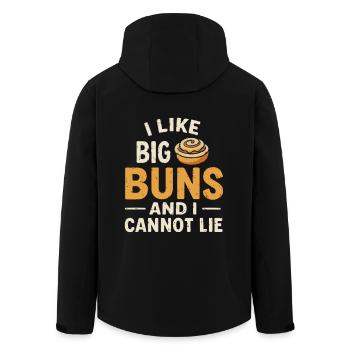 I like big rolls - Men’s Recycled Softshell Jacket by Stanley/Stella - black - Back - AI Model Male 185 light (185cm)