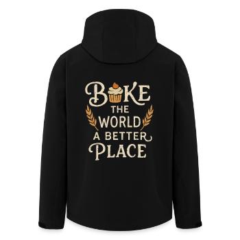 Bake yourself happy! - Men’s Recycled Softshell Jacket by Stanley/Stella - black - Back - AI Model Male 185 light (185cm)