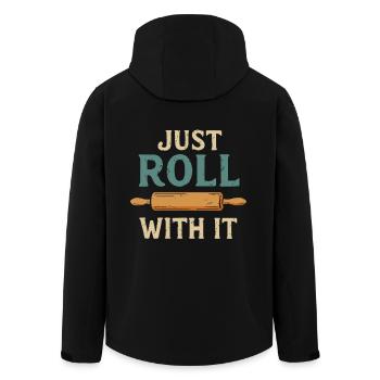 Just roll along - Men’s Recycled Softshell Jacket by Stanley/Stella - black - Back - AI Model Male 185 light (185cm)