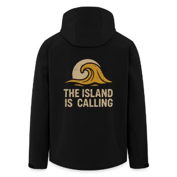 L’île vous appelle - Veste softshell homme en polyester recyclé Stanley/Stella - noir - Dos - AI Model Male 185 light (185cm)