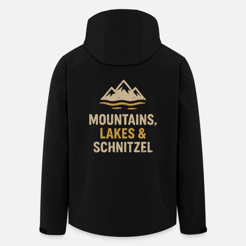 Berge, Seen & Schnitzel - Recycelte Männer Softshell-Jacke von Stanley/Stella - Schwarz