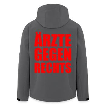 Ärzte gegen rechts - Recycelte Männer Softshell-Jacke von Stanley/Stella - Schwarz - Hinten - AI Model Male 185 light (185cm)