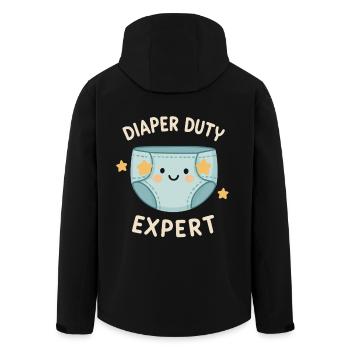 Diaper change pro - Men’s Recycled Softshell Jacket by Stanley/Stella - black - Back - AI Model Male 185 light (185cm)