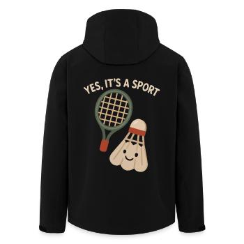 , c’est un sport – le badminton - Veste softshell homme en polyester recyclé Stanley/Stella - noir - Dos - AI Model Male 185 light (185cm)