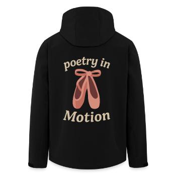 Poetry in Motion Ballett Spruch Tänzerin Zitat - Recycelte Männer Softshell-Jacke von Stanley/Stella - Schwarz - Hinten - AI Model Male 185 light (185cm)