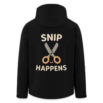 Snip Happens Coiffeur Disant Coupe De Cheveux Citation Amusante - Veste softshell homme en polyester recyclé Stanley/Stella - noir - Dos - AI Model Male 185 light (185cm)
