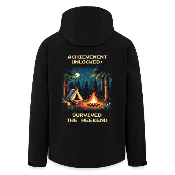 Succès débloqué Week-end de bushcraft Survivant - Veste softshell homme en polyester recyclé Stanley/Stella - noir - Dos - AI Model Male 185 light (185cm)