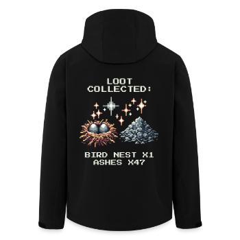 Schornsteinfeger Loot Vogelnest Asche Pixel Art - Recycelte Männer Softshell-Jacke von Stanley/Stella - Schwarz - Hinten - AI Model Male 185 light (185cm)