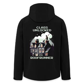 Schornsteinfeger Dachläufer Klasse Retro Pixel Art - Recycelte Männer Softshell-Jacke von Stanley/Stella - Schwarz - Hinten - AI Model Male 185 light (185cm)