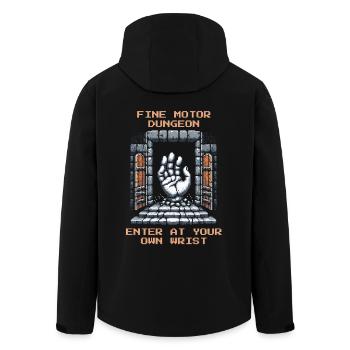 Ergotherapie Feinmotorik Handtraining Retro Pixel - Recycelte Männer Softshell-Jacke von Stanley/Stella - Schwarz - Hinten - AI Model Male 185 light (185cm)