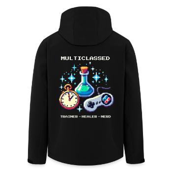 Occupational Therapy Trainer Healer Nerd Retro Pixel Art - Men’s Recycled Softshell Jacket by Stanley/Stella - black - Back - AI Model Male 185 light (185cm)