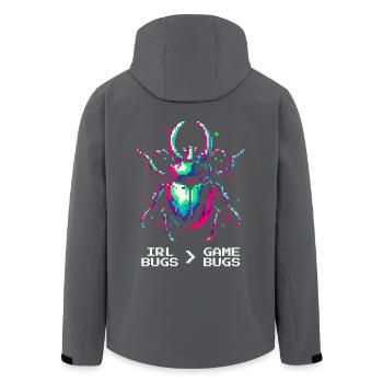 Insectes Nature Amour Rétro Pixel Art Jeux - Veste softshell homme en polyester recyclé Stanley/Stella - charbon - Dos - AI Model Male 185 light (185cm)
