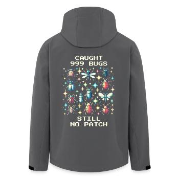Fehler Humor Retro Pixel Art Gaming Nerd Insekten - Recycelte Männer Softshell-Jacke von Stanley/Stella - Anthrazit - Hinten - AI Model Male 185 light (185cm)