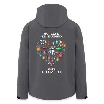 Insectes Humour Pixel Rétro Entomologie Jeux - Veste softshell homme en polyester recyclé Stanley/Stella - charbon - Dos - AI Model Male 185 light (185cm)