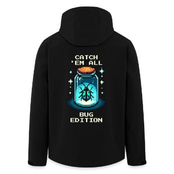 Insekten Sammeln Jagd Retro Pixel Art Gaming - Recycelte Männer Softshell-Jacke von Stanley/Stella - Schwarz - Hinten - AI Model Male 185 light (185cm)