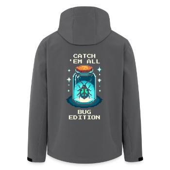Insectes Collectionner Chasse Rétro Pixel Art Jeux - Veste softshell homme en polyester recyclé Stanley/Stella - charbon - Dos - AI Model Male 185 light (185cm)