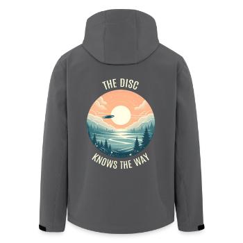 Disc Knows The Way | Disc Golf Flight Instinct - Men’s Recycled Softshell Jacket by Stanley/Stella - black - Back - AI Model Male 185 light (185cm)