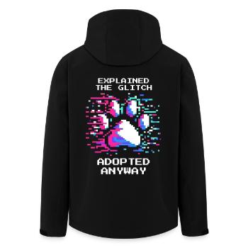 Adopted despite glitch | Animal shelter animal love - Men’s Recycled Softshell Jacket by Stanley/Stella - black - Back - AI Model Male 185 light (185cm)