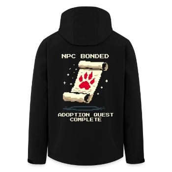 NPC bonded | Adoption quest fulfills animal shelter - Men’s Recycled Softshell Jacket by Stanley/Stella - black - Back - AI Model Male 185 light (185cm)