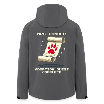 NPC bonded | Adoption quest fulfills animal shelter - Men’s Recycled Softshell Jacket by Stanley/Stella - anthracite - Back - AI Model Male 185 light (185cm)