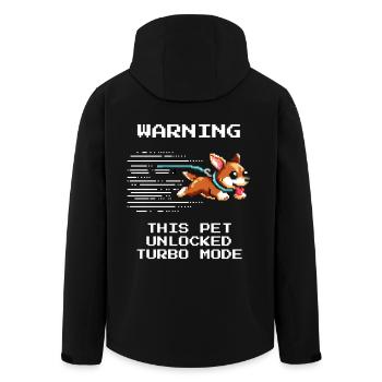 Attention: Turbo Tier Active | Animal shelter Energy Level - Men’s Recycled Softshell Jacket by Stanley/Stella - black - Back - AI Model Male 185 light (185cm)