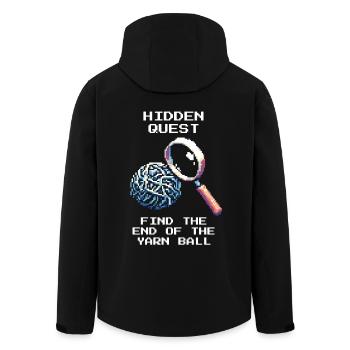 Secret Quest | Finding the end of a ball of wool | Crochet - Men’s Recycled Softshell Jacket by Stanley/Stella - black - Back - AI Model Male 185 light (185cm)