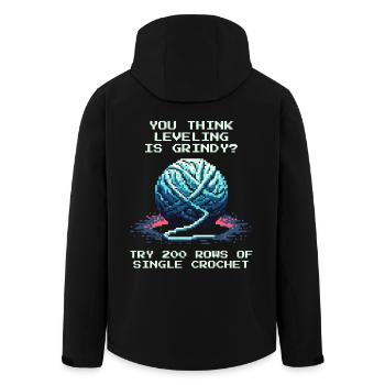 200 Rows Single Crochet | Crochet Patience - Men’s Recycled Softshell Jacket by Stanley/Stella - black - Back - AI Model Male 185 light (185cm)