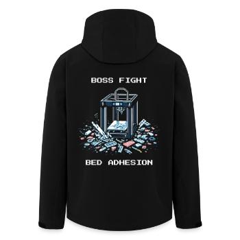 Betthaftung meistern | 3D-Druck Kalibrierung - Recycelte Männer Softshell-Jacke von Stanley/Stella - Schwarz - Hinten - AI Model Male 185 light (185cm)