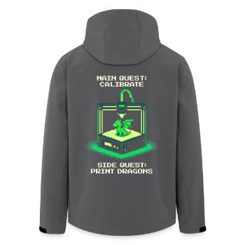 Kalibrieren & Drachen Drucken | 3D-Druck - Recycelte Männer Softshell-Jacke von Stanley/Stella - Anthrazit - Hinten - AI Model Male 185 light (185cm)