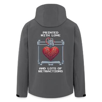 Mit Liebe gedruckt | Retraction Qualität 3D-Druck - Recycelte Männer Softshell-Jacke von Stanley/Stella - Anthrazit - Hinten - AI Model Male 185 light (185cm)
