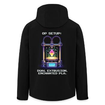 Dual Extrusion Setup | PLA 3D-Druck Kalibrierung - Recycelte Männer Softshell-Jacke von Stanley/Stella - Schwarz - Hinten - AI Model Male 185 light (185cm)