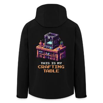3D Printing Crafting Table | Print Bed Setup - Men’s Recycled Softshell Jacket by Stanley/Stella - black - Back - AI Model Male 185 light (185cm)
