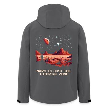 Tutoriel sur Mars | Planète Astronomie Voyage dans l’espace - Veste softshell homme en polyester recyclé Stanley/Stella - charbon - Dos - AI Model Male 185 light (185cm)
