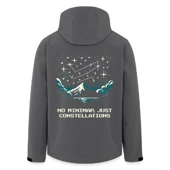Constellations au lieu d’une -carte | Astronomie Ciel - Veste softshell homme en polyester recyclé Stanley/Stella - charbon - Dos - AI Model Male 185 light (185cm)