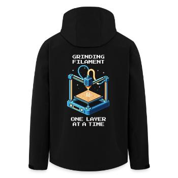 Filament Layer by Layer | 3D Printing Printing Quality - Men’s Recycled Softshell Jacket by Stanley/Stella - black - Back - AI Model Male 185 light (185cm)