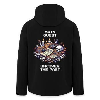 Quête principale Passé | Archéologie Histoire - Veste softshell homme en polyester recyclé Stanley/Stella - noir - Dos - AI Model Male 185 light (185cm)