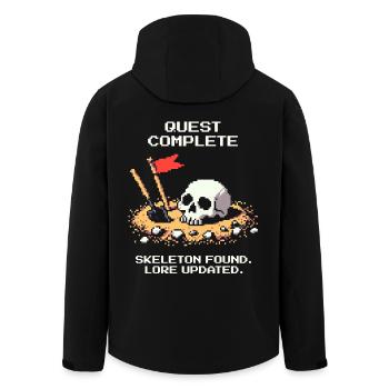 Squelette retrouvé | Archéologie Histoire - Veste softshell homme en polyester recyclé Stanley/Stella - noir - Dos - AI Model Male 185 light (185cm)