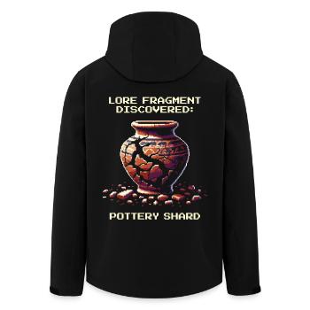 Tesson de céramique | Artéfact d’histoire archéologique - Veste softshell homme en polyester recyclé Stanley/Stella - noir - Dos - AI Model Male 185 light (185cm)
